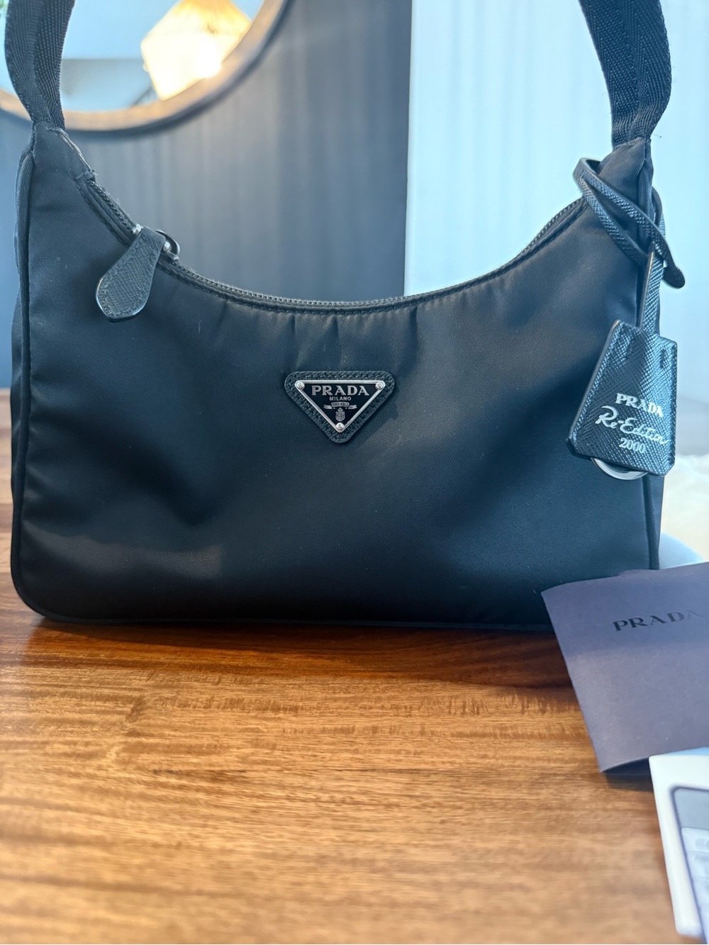 Prada Black Nylon Mini Shoulder Bag with Silver Hardware - Picture 3 of 6